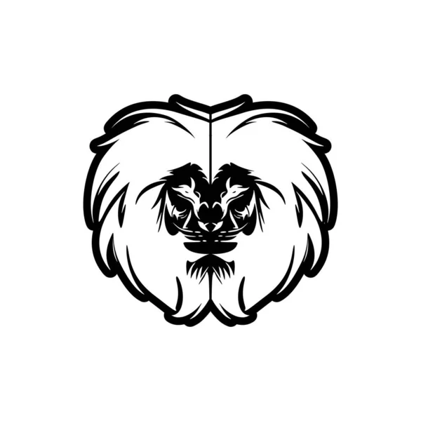 Logo Vectoriel Simple Avec Lion Noir Blanc — Image vectorielle
