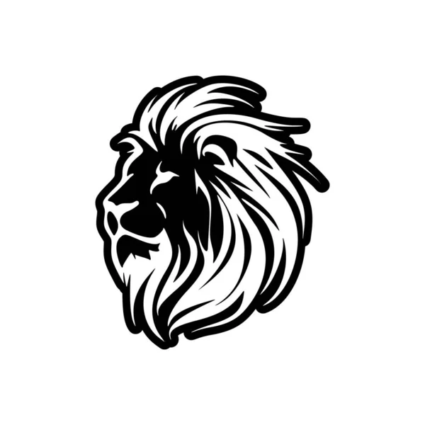 Monochrome Vector Leeuw Logo Eenvoudig Vet — Stockvector