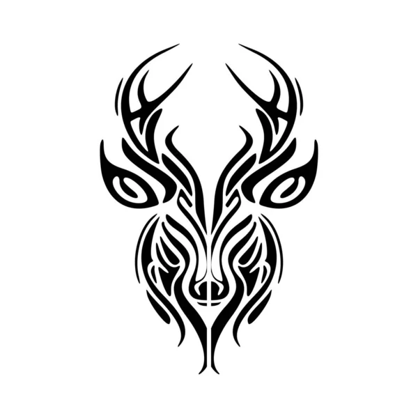 Simplistic All Black Blanc Vecteur Cerf Logo — Image vectorielle