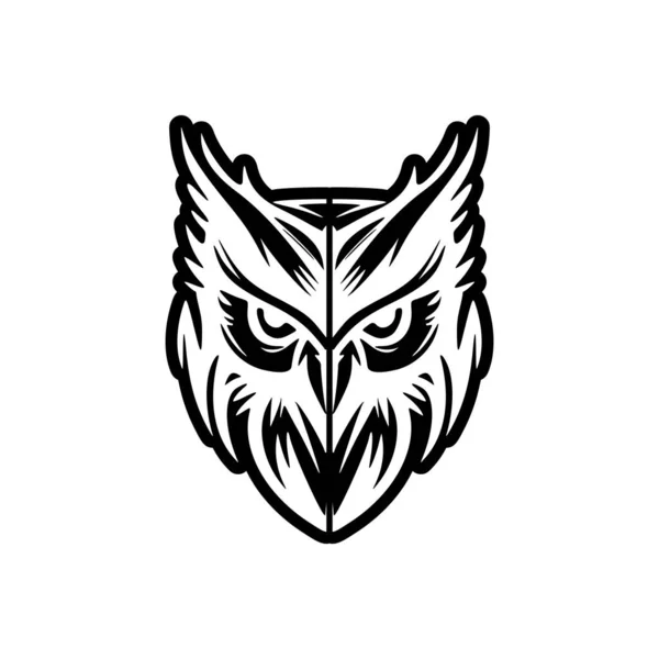 Minimum Tasarımı Olan Koyu Açık Renkli Bir Baykuş Vektör Logosu — Stok Vektör