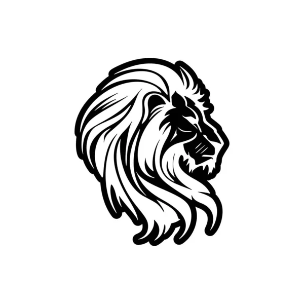 Een Vector Logo Van Een Zwart Witte Leeuw Simpel Gehouden — Stockvector