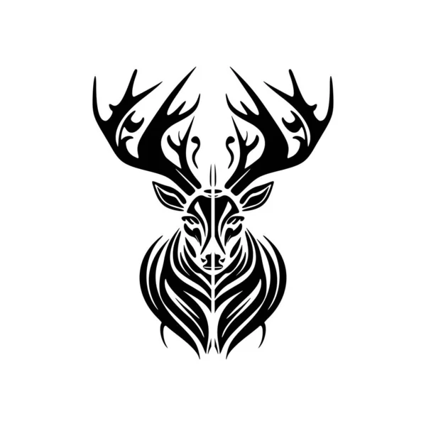 Logo Vectorial Con Ilustración Ciervos Blanco Negro — Vector de stock