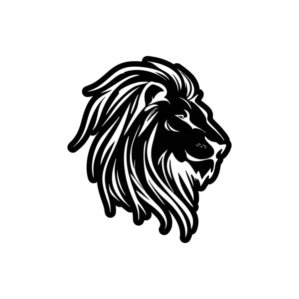 Een Vector Logo Leeuw Met Zwart Witte Eenvoud — Stockvector