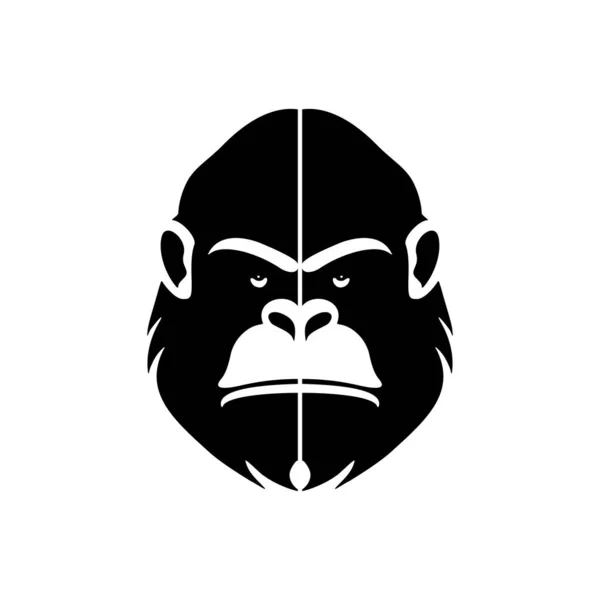 Creative Vector Logo Black Monkey White Backdrop — Stock Vector
