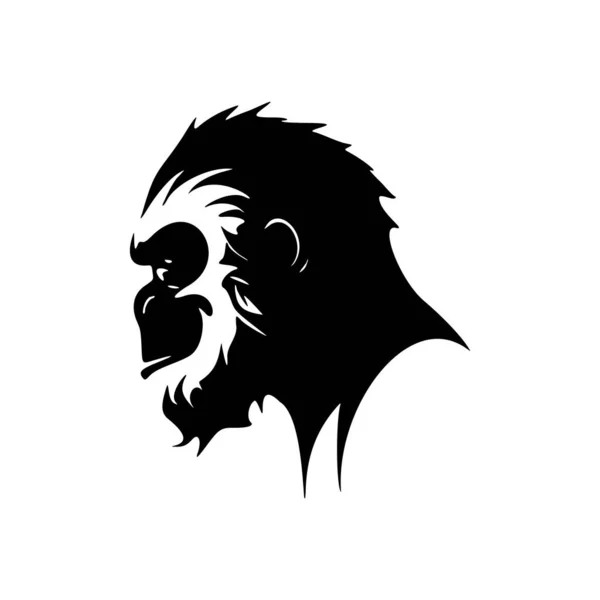 Logotipo Vetor Criativo Macaco Preto Pano Fundo Branco — Vetor de Stock