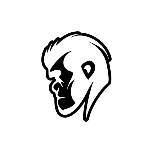 Векторний Логотип Чорно Білої Мавпи Майстерно Ізольований Тлі Чисто Білого — стоковий вектор