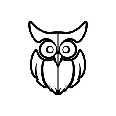 Siyah renk baykuş vektör logosuna hükmediyor. Bu logo ustalıkla izole edilmiş..