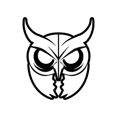 Siyah renk baykuş vektör logosuna hükmediyor. Bu logo ustalıkla izole edilmiş..