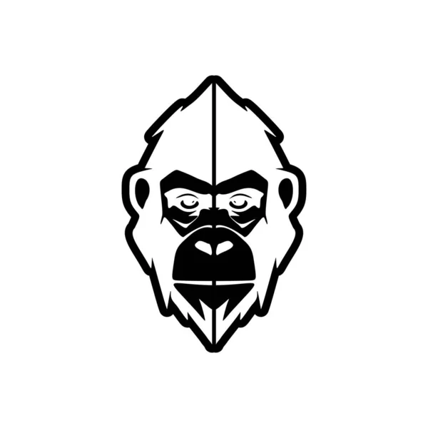 Logotipo Vetor Macaco Preto Lindamente Isolado Apresentado Fundo Branco Puro — Vetor de Stock