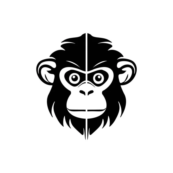 Elegant Black Monkey Vector Logo White Backdrop — Stock Vector