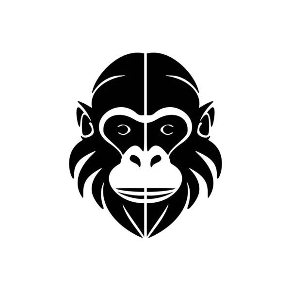 Logo Vectorial Formă Maimuță Neagră Fundal Alb — Vector de stoc