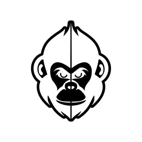 Usando Pano Fundo Branco Limpo Logotipo Vetor Macaco Preto Artisticamente —  Vetores de Stock