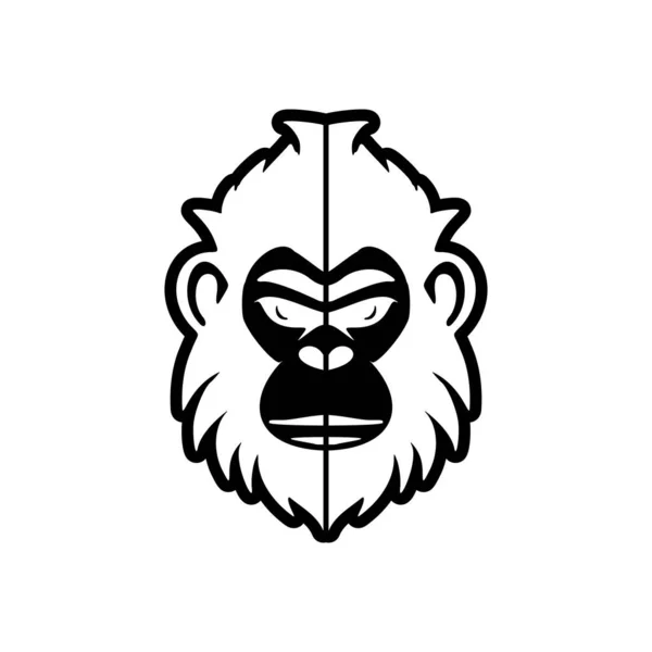 Černobílé Opičí Vektorové Logo Obratně Izolováno Pozadí Čistě Bílé — Stockový vektor