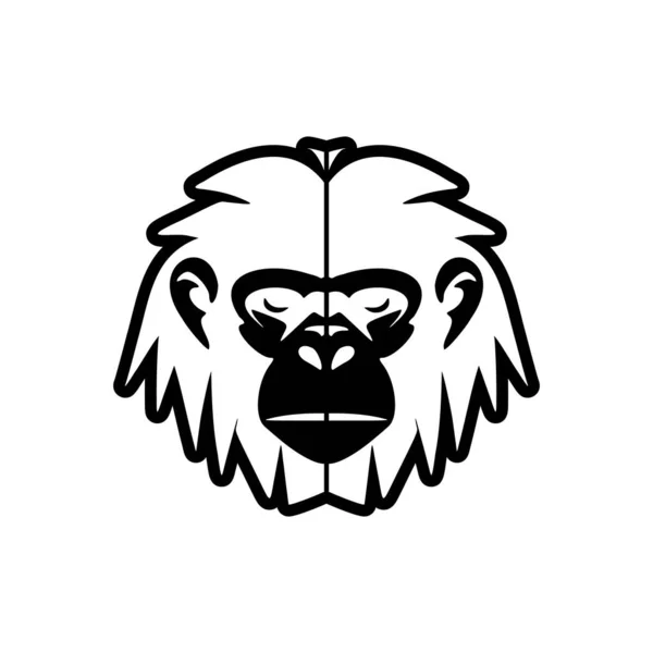 Logotipo Vectores Mono Negro Bellamente Aislado Presenta Sobre Fondo Blanco — Archivo Imágenes Vectoriales