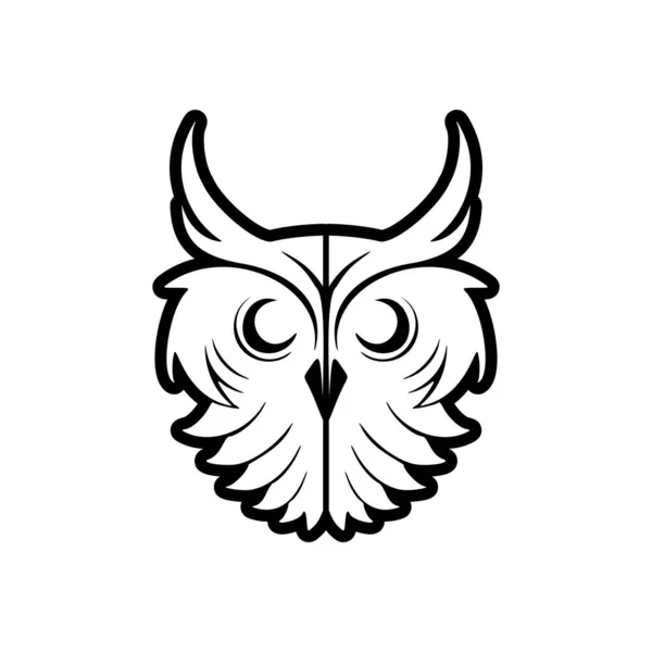 Logo Wektora Sowy Jest Czarne Umiejętnie Odizolowane Tle Nieskazitelnej Bieli — Wektor stockowy