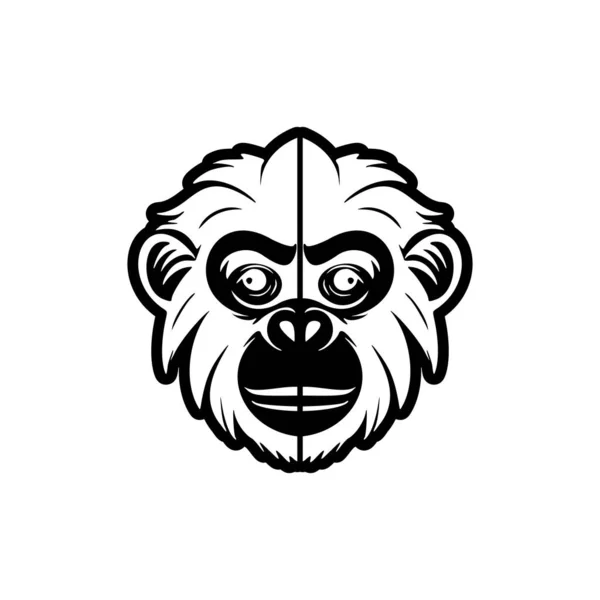 Beautifully Isolated Black Monkey Vector Logo Presented Background Pure White — Stock Vector