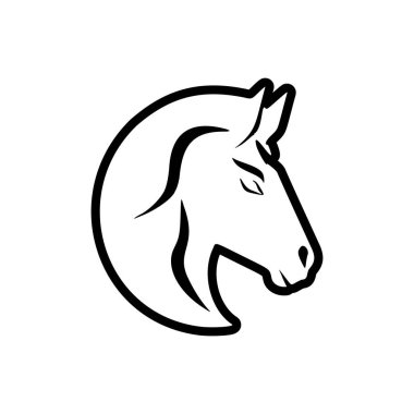 Bu, çok fazla küçük detaya sahip olmayan bir atın temel resmi. Sadece siyah ve beyaz renkler kullanılarak yaratılır. Vektör İllüstrasyonu.