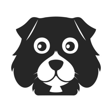 Moda, basit ve karmaşık olmayan bir köpek logosu. Vektör İllüstrasyonu.