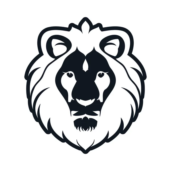 Das Logo Hat Einen Löwen Schwarz Weißen Farben Der Einfach — Stockvektor