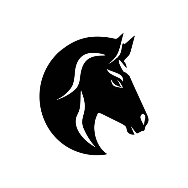 Ένα Βασικό Σχέδιο Αλόγου Ελάχιστες Λεπτομέρειες Χρησιμοποιώντας Μόνο Ασπρόμαυρα Χρώματα Διάνυσμα Αρχείου