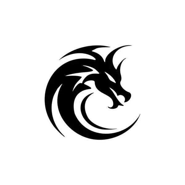 Logo Dračím Designem Který Vypadá Čistě Módně Většinou Černobílých Barvách Stock Ilustrace