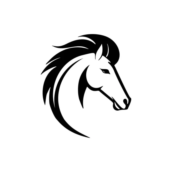 Μια Βασική Εικόνα Ενός Αλόγου Λίγες Λεπτομέρειες Φτιαγμένη Μόνο Ασπρόμαυρα Εικονογράφηση Αρχείου