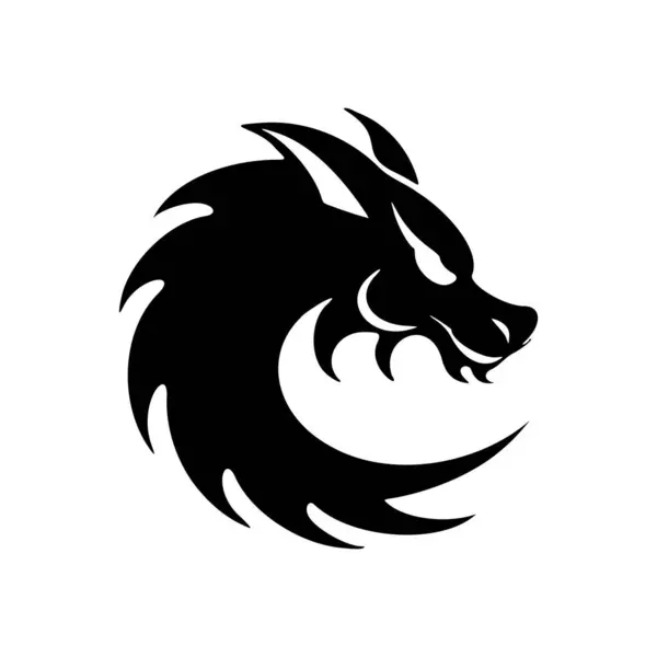 Logo Draka Které Jednoduché Stylové Převážně Černobílými Barvami Vektorová Ilustrace Royalty Free Stock Vektory