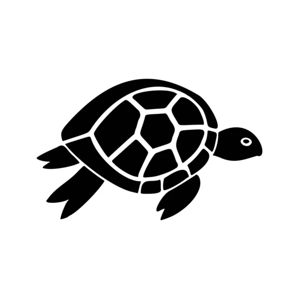 Logotyp Med Sköldpadda Svart Och Vitt Utformad För Att Vara Royaltyfria illustrationer
