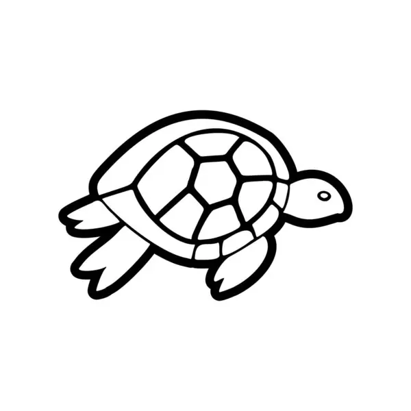 Enkel Svart Och Vit Logotyp För Sköldpadda Som Lätt Att Vektorgrafik