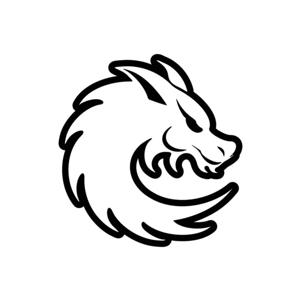 Logotyp Som Har Riktigt Fin Bild Drake Draken Mestadels Svart Royaltyfria illustrationer