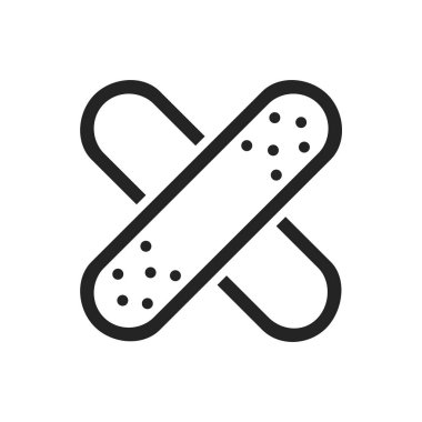 Line icon medical bandage isolated on white background. First aid. Vector illustration.