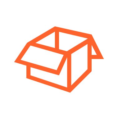 Line icon box isolated on white background. New box. Vector illustration.