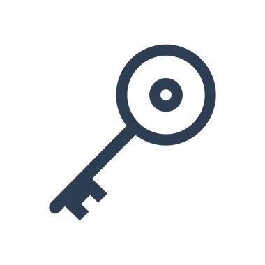 Line icon key isolated on white background. Vector illustration.