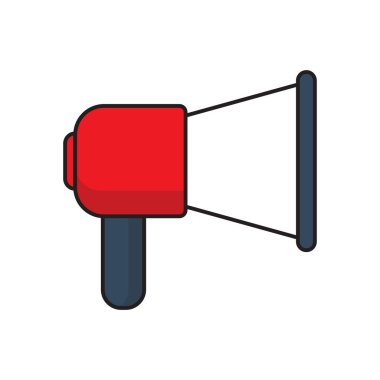 Flat icon megaphone isolated on white background. Vector illustration.