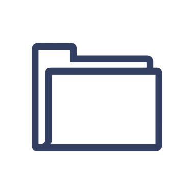 Line icon folder isolated on white background. Vector illustration.