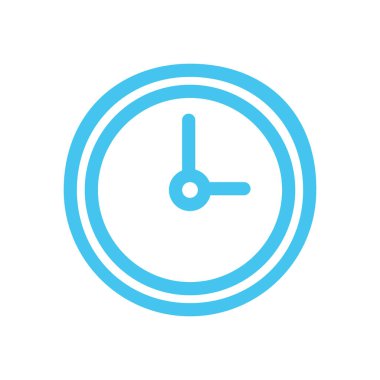 Line icon clock isolated on white background. Vector illustration.