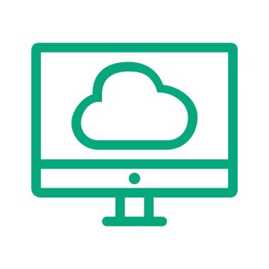 Line icon cloud computing isolated on white background. Vector illustration.