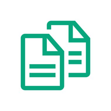 Satır simgesi kopyalama belgesi beyaz arkaplanda izole edildi. Vektör illüstrasyonu.