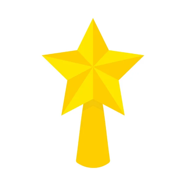 平坦的图标金色的圣诞之星在白色的背景上被隔离 矢量说明 — 图库矢量图片