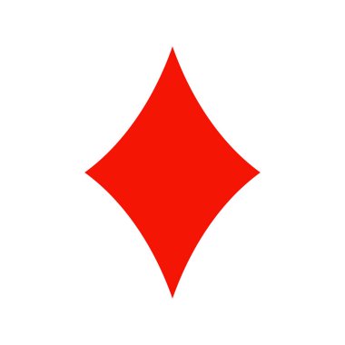 Düz simge, beyaz arkaplanda izole edilmiş elmas oynuyor. Vektör illüstrasyonu.