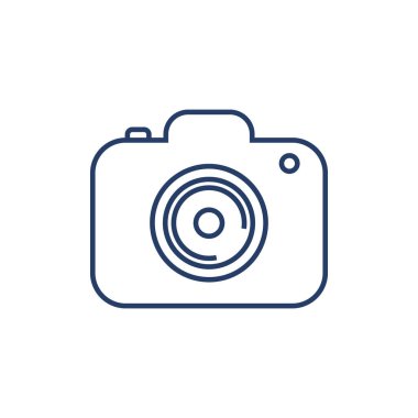 Line icon camera isolated on white background. Vector illustration.