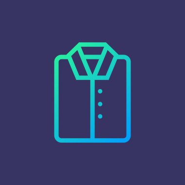 Mor arkaplanda izole edilmiş çizgi simgesi tişörtü. Vektör illüstrasyonu.