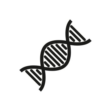 Beyaz arka planda çizgi ikonu genetiği izole edildi. Vektör çizimi. Biyokimya simgesi.