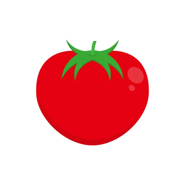 Płaskie Pomidory Ikonowe Izolowane Białym Tle Ikona Warzywna Ilustracja Wektora — Wektor stockowy