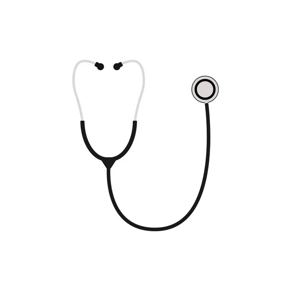 Flat Icon Stethoscope Isolated White Background Vector Illustration — Stock Vector