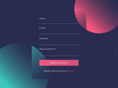 Uygulamalar için form sayfasının vektör illüstrasyonu