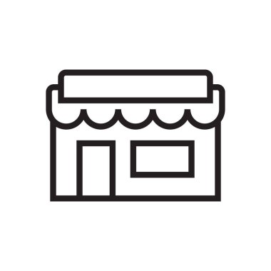 Hat simgesi mağazası beyaz arka planda izole edilmiş. Vektör illüstrasyonu.