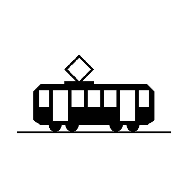 Tramvayın Vektör Çizimi Beyaz Arkaplanda Izole Edildi — Stok Vektör