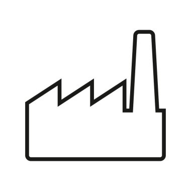 Beyaz arkaplanda hat simgesi fabrikası izole edildi. Vektör illüstrasyonu.