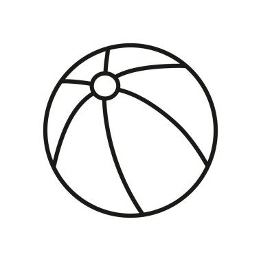 Beyaz arka planda izole edilmiş çizgi simgesi bebek topu. Vektör illüstrasyonu.